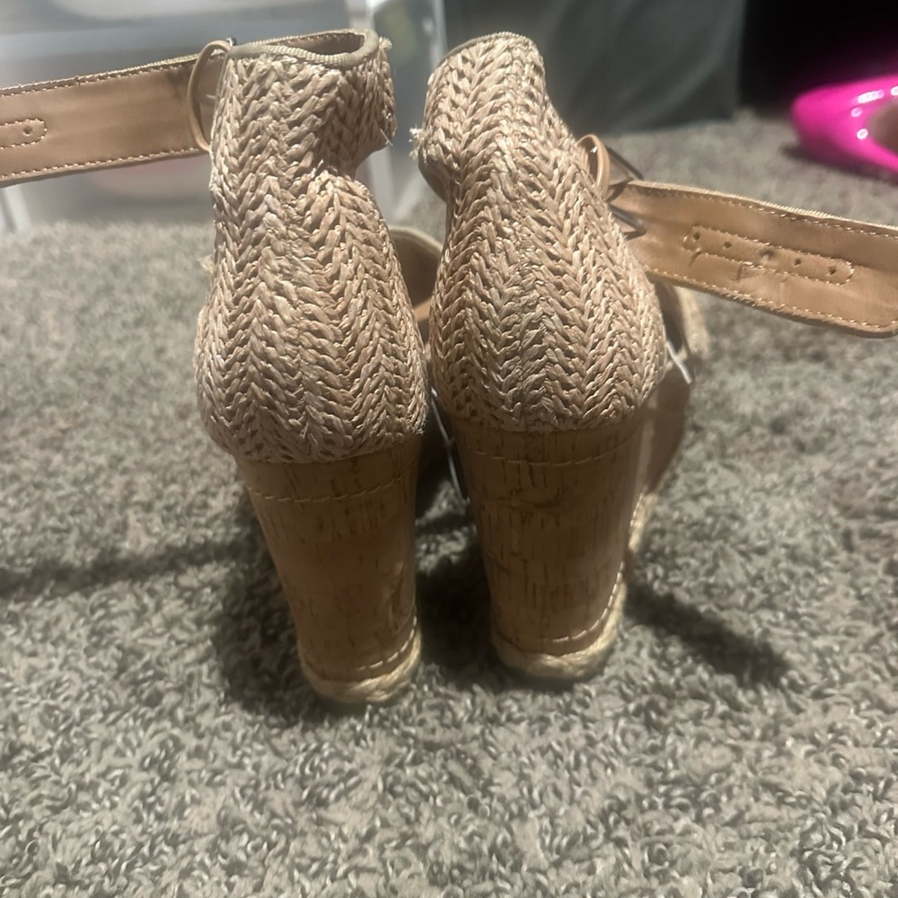 Elegant Tan Women's Wedges - Picture 2 of 3